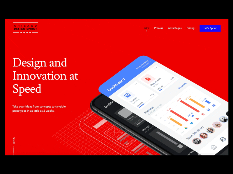 Chicago Design Sprint Website Header Animation animation design sprint prototyping web web design website
