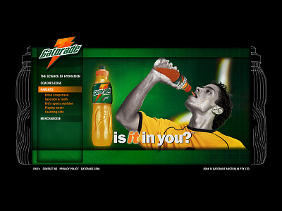 Gatorade Website 2004 gatorade sports sports drink web web design