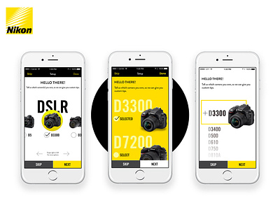 Nikon Mobile App UI Exploration interaction design mobile setup