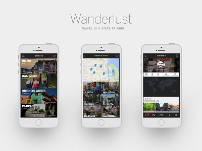 Wanderlust Mobile App Designs