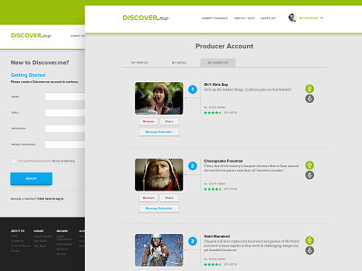 Show Producer Account Interface