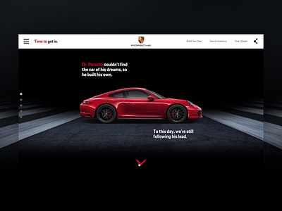 Porsche: Time to Get In Marketing Site Desktop background marketing campaign microsite motion sportscar video web