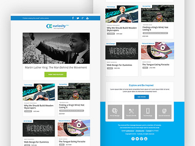 Curiosity.com Newsletter educational email newsletter newsletter design