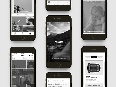 Nikon Photography Guide Companion App app camera companion app dslr guide mobile app mobile app design photography tutorial ux wireframes