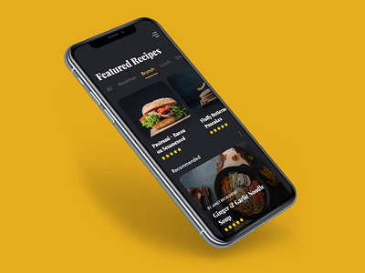 Recipe Mobile App Prototype Using Principle design featured food mobile principleapp prototype prototyping recipe app recipes slider ui ux