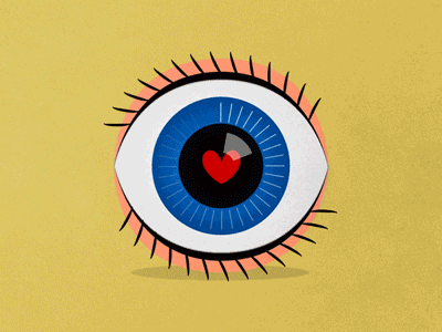 Apple of my eye. apple eyeball face gif heart loop love popular valentines