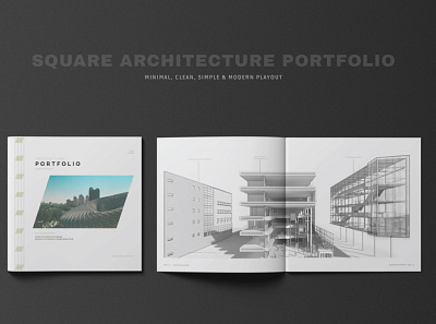 Square Architecture Portfolio / Catalogue architecture clean design design layout design layoutdesign minimal modern design portfolio design simple design