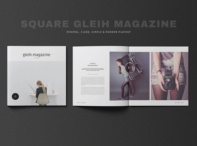 Square GLeih Magazine a4 size clean design design layoutdesign magazine magazine design minimal simple square