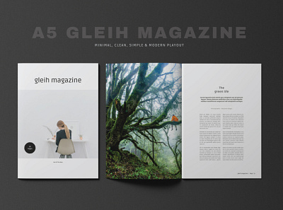 A5 Gleih Magazine a5 clean design design layoutdesign magazine minimal multipurpose template