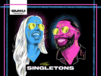 The Singletons are TOO BUKU design festival illustration music portraits procreate style