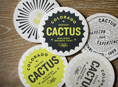 Cactus Coasters badge brand design handlettering identity illustration lettering logo typography