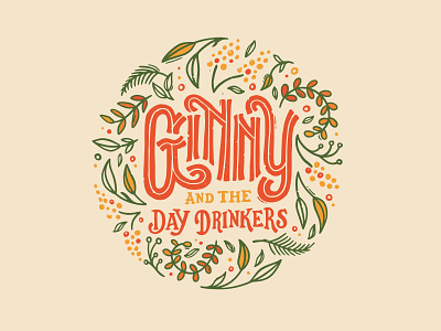 Ginny and the Day Drinkers branding design handlettering identity illustration lettering logo typography wordmark