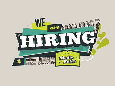 We are HIRING!!! collage cta design effect hiring illustration lettering multiply overlay typography