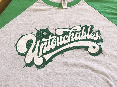 The Untouchables apparel cactus handlettering house illustration jersey kickball lettering logo raglan sharp team typography
