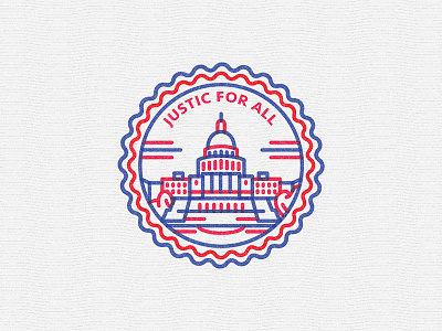 Justice For All america badge building capitol dc icon illustration logo president stamp united states washington