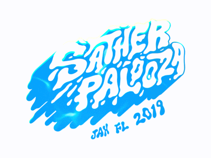SATHERPALOOZA 2019 cocktails drinks family florida fun hang out lettering liquid party playful pool relaxation rest reunion tropical typography vacation vibe water