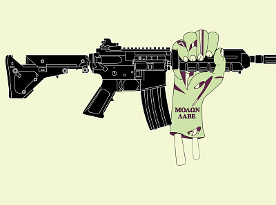 Come and Take Them combined design flat vector gun gun control hand icon illustration illustrator molon labe rifle typography vector zombie zombies