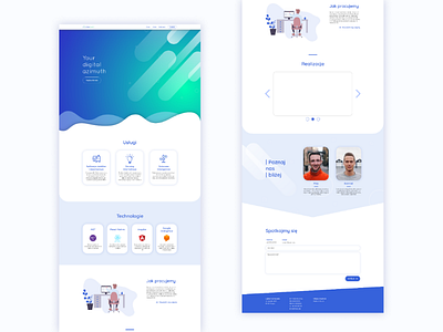 IT Company landing page blue gradient green it company landing page technology ui design waves web design website