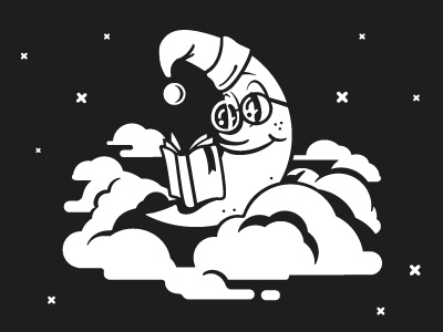 Go to Bed Smarter bedtime book cartoon clouds moon retro vintage