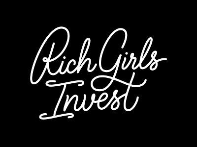 Rich Girls Invest - Handwritten Script Typography Logo