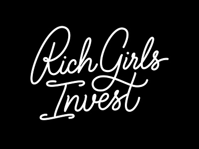 Rich Girls Invest - Handwritten Script Typography Logo