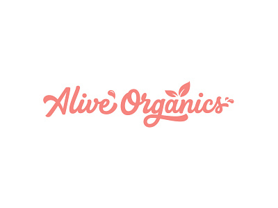 Alive Organics customtype food logo fruit logo graphicdesign hand drawn handlettering lettering logo logodesign logos logotype organic logo typography vector