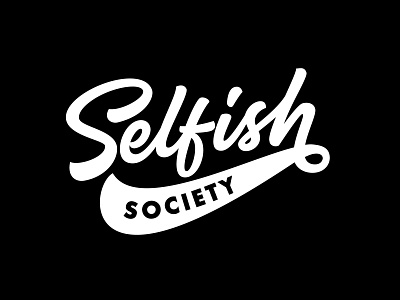 Custom Typography Logo - Selfish Society artwork branding brush calligraphy creative custom design flat hand drawn hand lettering handlettering lettering lettering artist logo logodesigner portfolio tshirt design typography typography logo vector