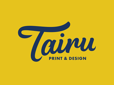 Tairu Print & Design - Hand drawn Typography logo