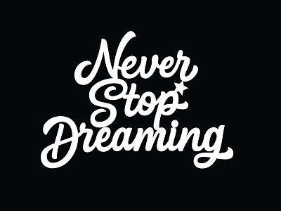 Never Stop Dreaming behance calligraphy creative custom lettering customtype deco hand drawn handlettering illustration letterer lettering lettering logo letteringart logo logodesign portfolio poster design typography typography art vector