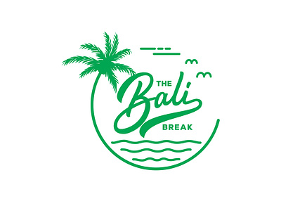 The Bali Break cocktail coffee creative custom hand drawn handlettering lettering logo logo design logodesigner logotype palm tree portfolio restaurantlogo sea summer typography vector