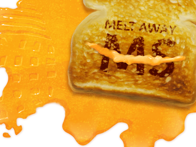 Melt Away MS Postcard Illustration cheese digital illustration toast