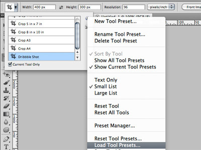 Dribbble Shot Photoshop Crop Preset photoshop resource