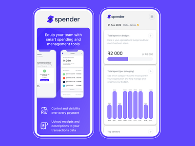 Smart spending tool and dashboard bank banking budget budgeting dashboard data expenses finance finances fintech graph landing page lowcode mobile spend tool