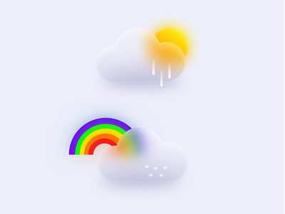 Glass morphism weather icons