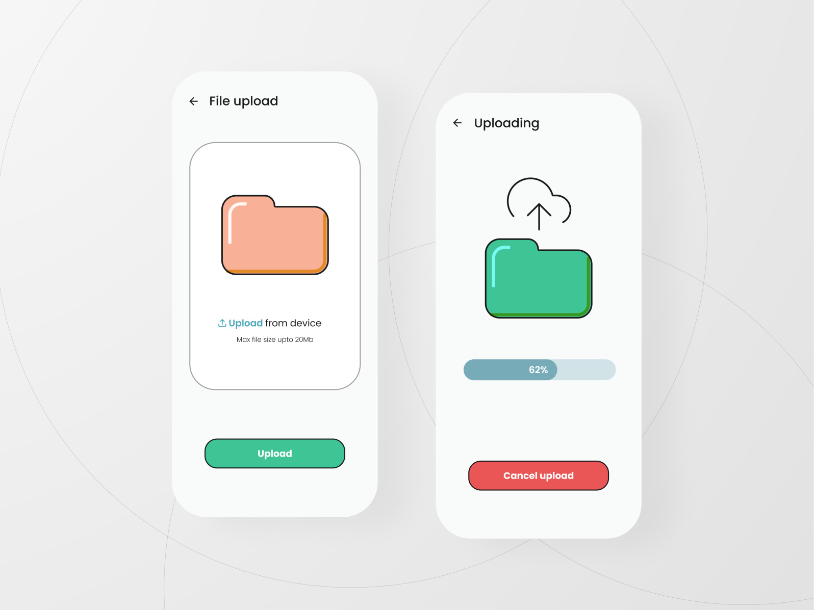 Upload file UI by Pavithran N on Dribbble