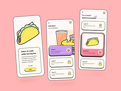 Recipe- Daily UI 40 2022 app colorful daily ui design food food app game illustration minimal neubrutalism recipe trend ui ux