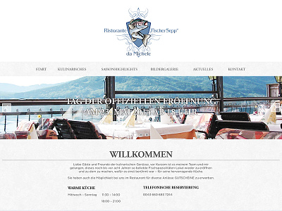 Fischer Restaurant clean landing page onepage restaurant seafood ui