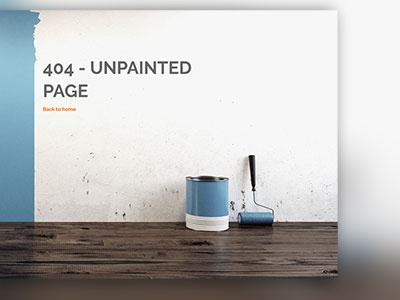 Simple 404 page for Painting shop 404 page clean error paint shop simple web