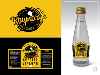 RAYMARY'S KICHENETTE branding illustrator kitchenette logo product vinegar