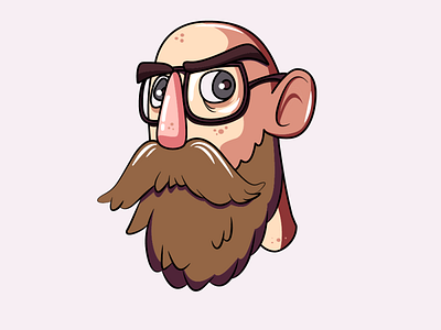 Bearded guy illustration vector