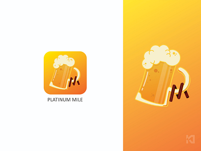 Platinum Mile app beer gradient icon illustrator logo vector