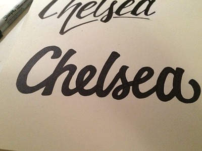 Version 2 brush chelsea dagger exploration hand lettering letterer lettering name script sketch typography writing