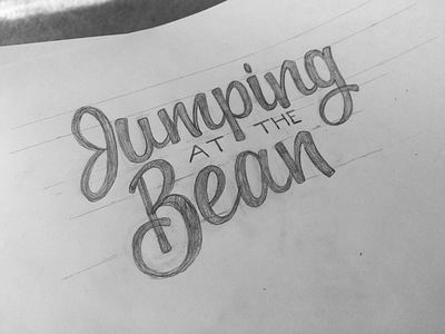 Jumping at the bean bean chicago hand lettered jump lettering logo script typography