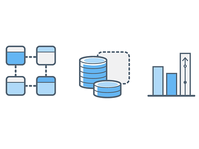 Colored Icons app chart connected data icon iconography illustration money