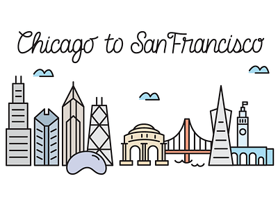 Sweet home..2 chicago city hand lettered home icon illustration lettering san francisco script skyline