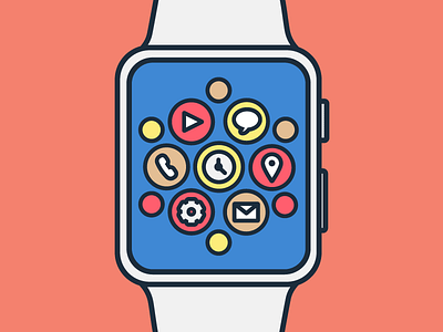 Updated watch illustration apple watch icon iconography illustration vector watch