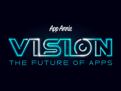 Vision branding event future glow hand lettering logo sans serif tron