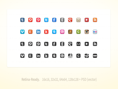 Dead Simple Social Media Icons facebook icons simple small social social media twitter