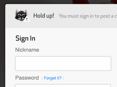 Sign In Modal dialog form modal sign in