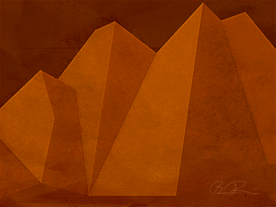 Carpe Diem illustration mountains rust